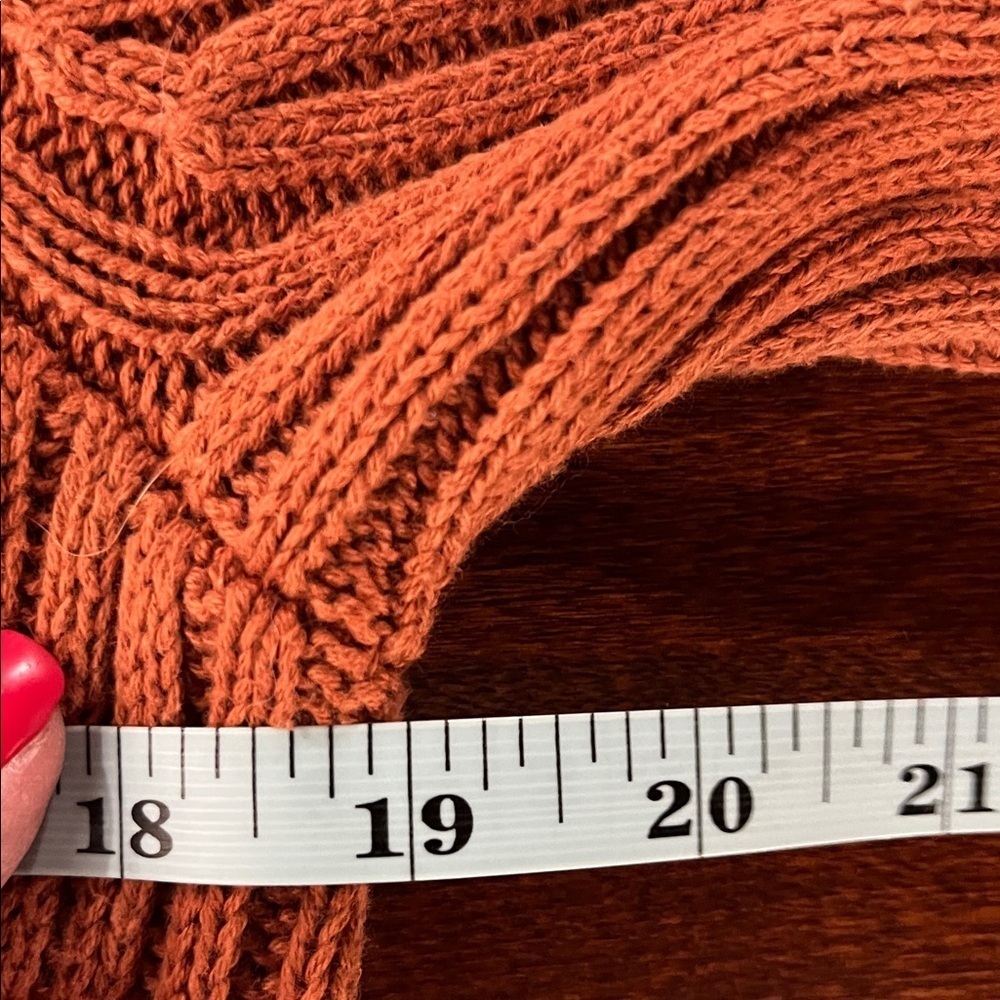 J. Flower Boutique Womens Sweater M Rust Crew Neck Cable Knit 100% Cotton Trendy - Picture 11 of 13